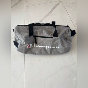 Champion Gray & Black Duffel Bag with Logo